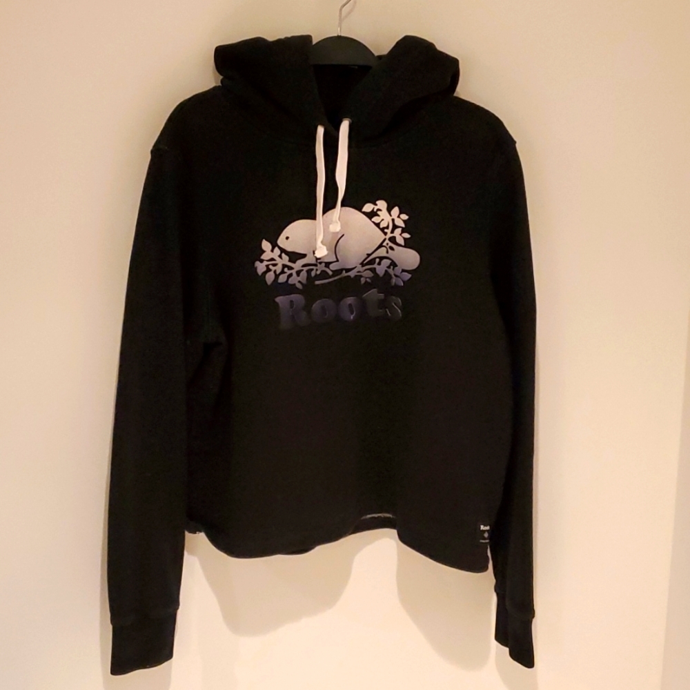 Dark Gray Roots Cropped Hoodie